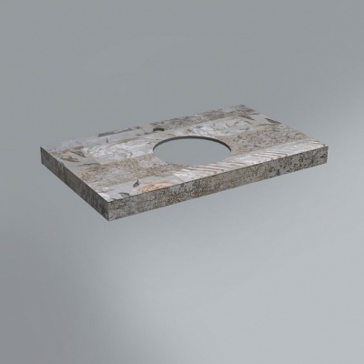 Столешница из керамогранита Арт Вуд 80х48, серая-бежевая (спец. изделие декоративное)