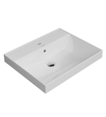 Раковина CUBO подвесная\мебельная 60, белая глянцевая Раковина CUBO подвесная\мебельная 60, белая глянцевая