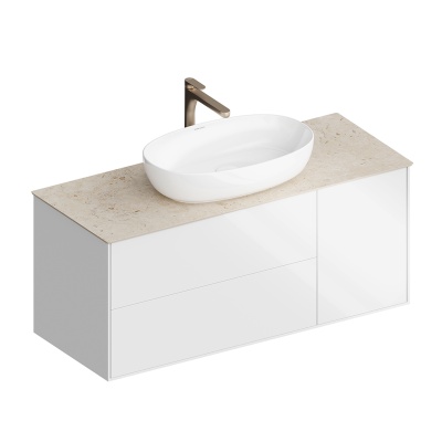 Тумба PLAZA Modern подвесная с ящиками 120, белая Тумба PLAZA Modern подвесная с ящиками 120, белая