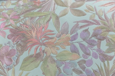 Обои виниловые Джангл мотив, голубой цветной