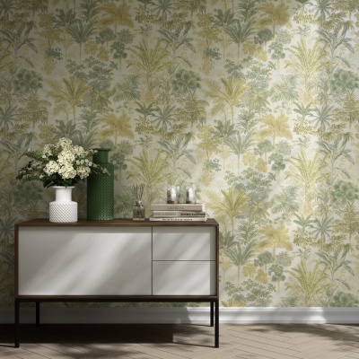 Обои виниловые Оазис мотив, зелёный Обои виниловые Оазис мотив, зелёный