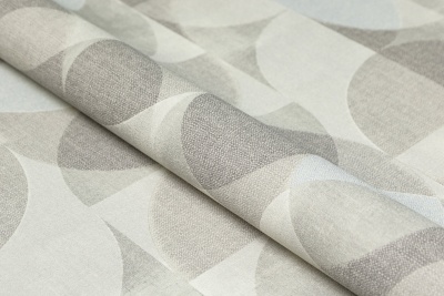 Обои виниловые на флизелиновой основе Шафран мотив, серый, круги