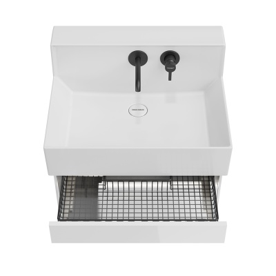 Тумба LOGICA M подвесная 2 выдвижных ящика 65, белоснежный Тумба LOGICA M подвесная 2 выдвижных ящика 65, белоснежный