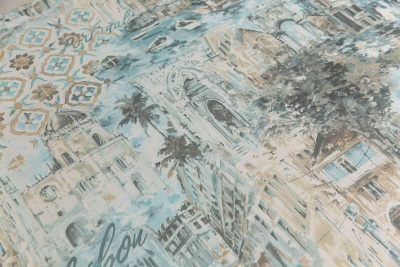 Обои виниловые Впечатление мотив, голубой