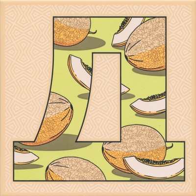 Декор Сад-огород «Дыня» матовый 20x20x0,69 Декор Сад-огород «Дыня» матовый 20x20x0,69