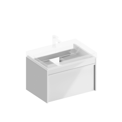 Тумба MODULA подвесная 70 с ящиком 1+1, белая глянцевая Тумба MODULA подвесная 70 с ящиком 1+1, белая глянцевая