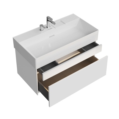 Тумба LOGICA подвесная 2 ящика 90 см, белоснежный Тумба LOGICA подвесная 2 ящика 90 см, белоснежный