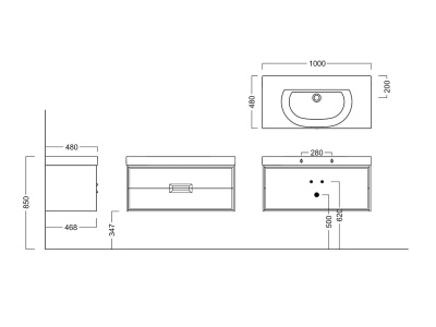 Тумба CANALETTO подвесная с ящиками 100, белая глянцевая Тумба CANALETTO подвесная с ящиками 100, белая глянцевая