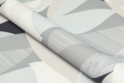 Обои виниловые на флизелиновой основе Шафран мотив, черный, листья Обои виниловые на флизелиновой основе Шафран мотив, черный, листья