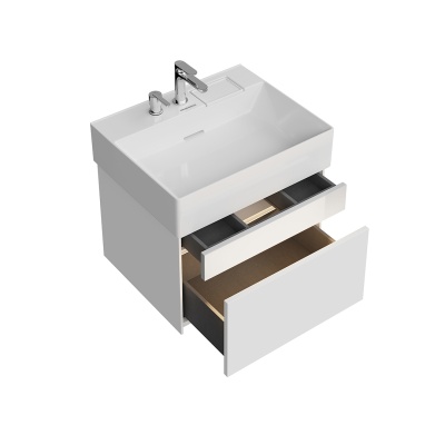 Тумба LOGICA подвесная 2 ящика 60 см, белоснежный Тумба LOGICA подвесная 2 ящика 60 см, белоснежный