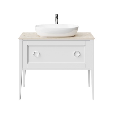 Тумба PLAZA Classic NEO напольная 1+1 ящик 100, белая матовая Тумба PLAZA Classic NEO напольная 1+1 ящик 100, белая матовая