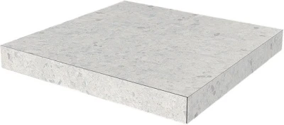 Ступень угловая клееная Терраццо серый светлый 33x33x0,9