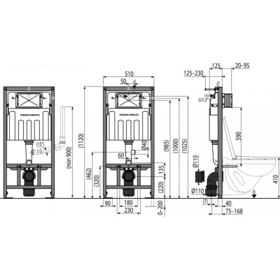 Скрытая система инсталляции для подвесного унитаза Скрытая система инсталляции для подвесного унитаза