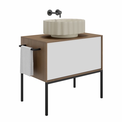 Ножка ATOLLO 80 высокая металлическая, черная матовая