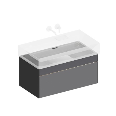 Тумба LOGICA подвесная 2 ящика 90 см, стальной серый Тумба LOGICA подвесная 2 ящика 90 см, стальной серый