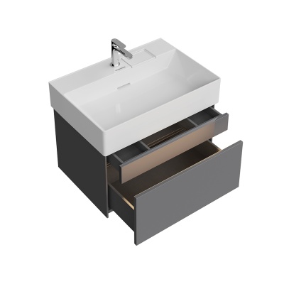 Тумба LOGICA подвесная 2 ящика 70 см, стальной серый Тумба LOGICA подвесная 2 ящика 70 см, стальной серый