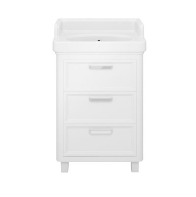 Тумба POMPEI напольная с ящиками 60, белая глянцевая Тумба POMPEI напольная с ящиками 60, белая глянцевая