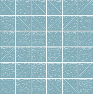 Керамическая плитка мозаичная 30,1x30,1x0,69 Ла-Виллет бирюзовый темный глянцевый Керамическая плитка мозаичная 30,1x30,1x0,69 Ла-Виллет бирюзовый темный глянцевый