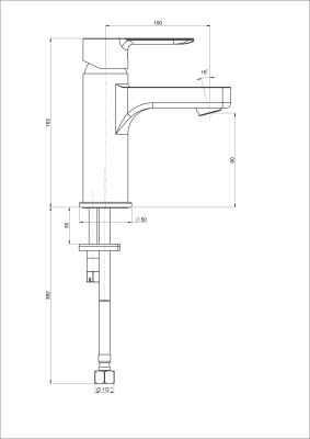 Смеситель SONATA для раковины без донного клапана, матовый черный Смеситель SONATA для раковины без донного клапана, матовый черный
