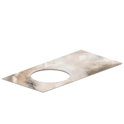 Столешница из керамогранита для раковин, встраиваемых сверху, Ониче 97 см, бежевый лаппатированный Столешница из керамогранита для раковин, встраиваемых сверху, Ониче 97 см, бежевый лаппатированный