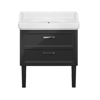 Тумба POMPEI напольная с ящиками 80, черная глянцевая Тумба POMPEI напольная с ящиками 80, черная глянцевая