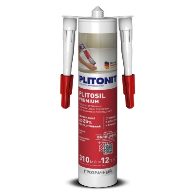 Герметик PLITONIT PlitoSil Premium (прозрачный) - 310 мл