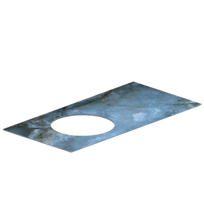 Столешница из керамогранита для раковин, встраиваемых сверху, Ониче 97 см, синий лаппатированный Столешница из керамогранита для раковин, встраиваемых сверху, Ониче 97 см, синий лаппатированный