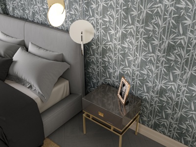 Обои виниловые Бамбук мотив, серый Обои виниловые Бамбук мотив, серый