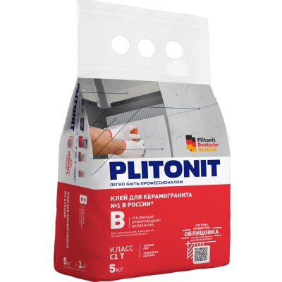 PLITONIT B Клей усиленный армирующими волокнами - 5кг