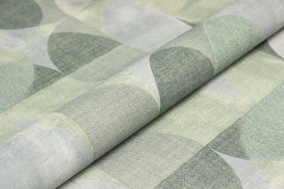 Обои виниловые на флизелиновой основе Шафран мотив, зелёный, круги