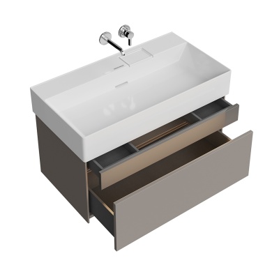 Тумба LOGICA подвесная 2 ящика 90 см, песчаный Тумба LOGICA подвесная 2 ящика 90 см, песчаный