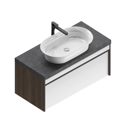 Тумба MODULA подвесная 100 с ящиком 1+1, арабика Тумба MODULA подвесная 100 с ящиком 1+1, арабика