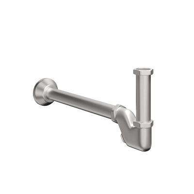 Сифон для раковины с декоративной накладкой, титановый атласный