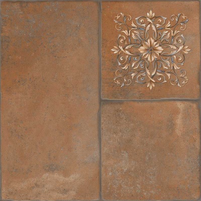 Каменный остров коричневый декорированный 30x30x0,8