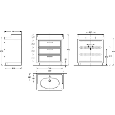 Тумба POMPEI напольная с ящиками 80, черная глянцевая Тумба POMPEI напольная с ящиками 80, черная глянцевая