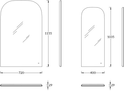 Зеркало VETRATA R 72х115.5 сенсор со сменой цвета подсветки и антизапотеванием, белое Зеркало VETRATA R 72х115.5 сенсор со сменой цвета подсветки и антизапотеванием, белое