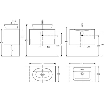 Тумба PLAZA Modern подвесная с ящиком и полкой 80, белая глянцевая Тумба PLAZA Modern подвесная с ящиком и полкой 80, белая глянцевая