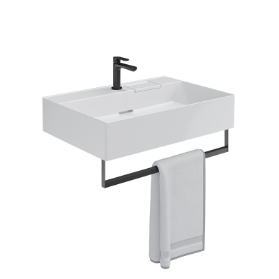 Раковина LOGICA мебельная\подвесная с одним отверстием 70, белая глянцевая Раковина LOGICA мебельная\подвесная с одним отверстием 70, белая глянцевая