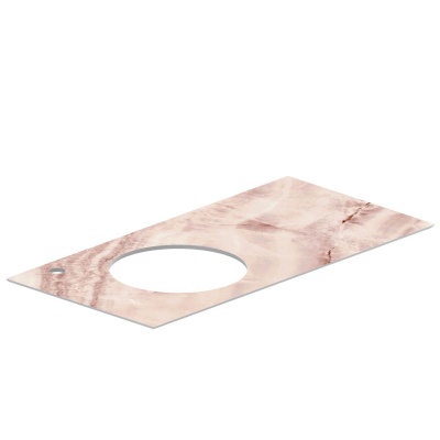 Столешница из керамогранита для раковин, встраиваемых сверху, Ониче 97 см, розовый лаппатированный Столешница из керамогранита для раковин, встраиваемых сверху, Ониче 97 см, розовый лаппатированный