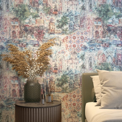 Обои виниловые Впечатление мотив, цветной Обои виниловые Впечатление мотив, цветной