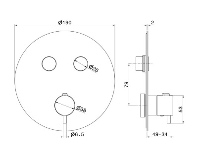 Встраиваемый термостатический смеситель для душа ETERNA, нержавеющая сталь Встраиваемый термостатический смеситель для душа ETERNA, нержавеющая сталь