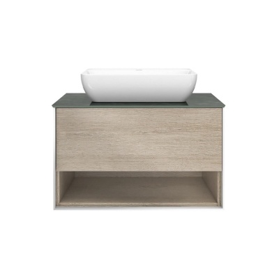 Тумба PLAZA Modern подвесная с ящиком и полкой 80, дуб Орегон Тумба PLAZA Modern подвесная с ящиком и полкой 80, дуб Орегон