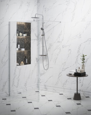 Душевая колонна NOTA на 2 потока с механическим смесителем с ручным душем на 5 режимов, хром