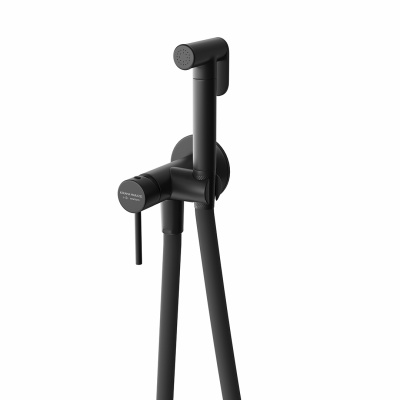 Смеситель с гигиеническим душем встроенного монтажа OLE, матовый черный