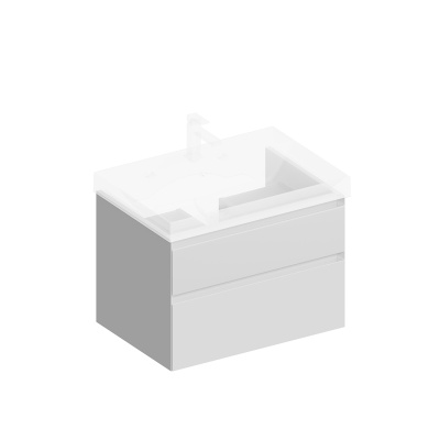 Тумба CUBO подвесная с ящиками 70, белая матовая