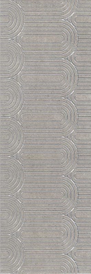 Декор Безана серый матовый обрезной 25x75x0,9