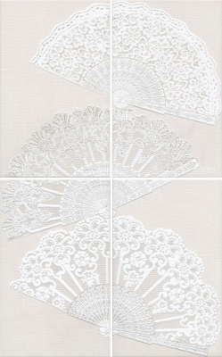 Панно Мерлетто Кружево матовый (из 4 ч. разм. 25х40) 50x80x0,8 Панно Мерлетто Кружево матовый (из 4 ч. разм. 25х40) 50x80x0,8