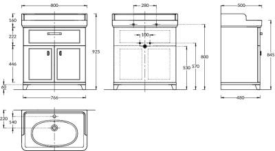 Тумба POMPEI напольная с ящиком и дверцами 80, белая глянцевая Тумба POMPEI напольная с ящиком и дверцами 80, белая глянцевая