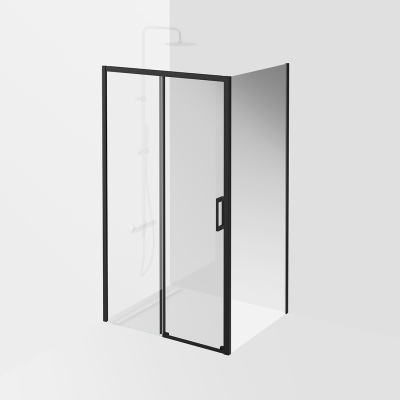 Душевая дверь VETRO, раздвижная, 110х195, матовый черный Душевая дверь VETRO, раздвижная, 110х195, матовый черный