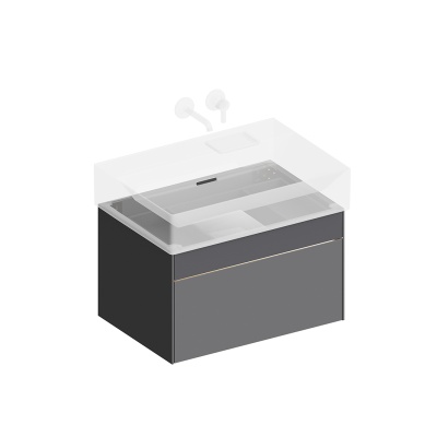 Тумба LOGICA подвесная 2 ящика 70 см, стальной серый Тумба LOGICA подвесная 2 ящика 70 см, стальной серый